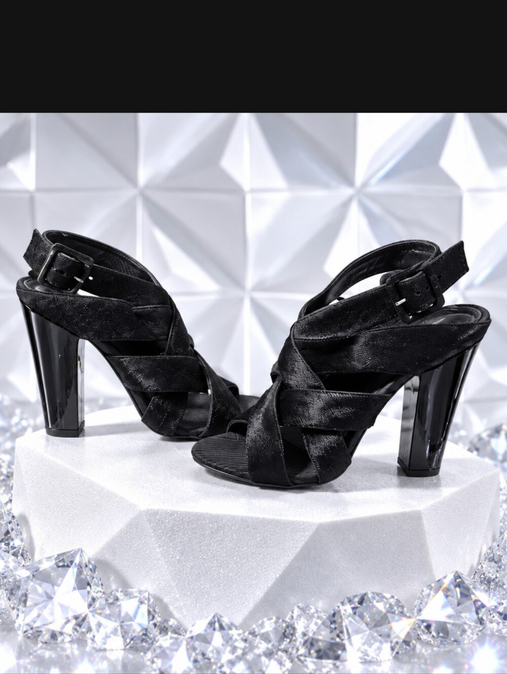 Giuseppe Zanotti Ponyhair Black Strappy Heels